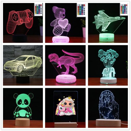 3D Dinosaur Night Light Illusion LED Lamp, 16 Color Changing with Remote - Image 5