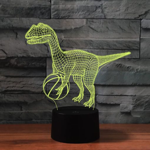 3D Dinosaur Night Light Illusion LED Lamp, 16 Color Changing with Remote