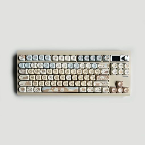 Cute Milk Tea Bear MOA Profile PBT Mechanical Keyboard Keycaps - 132 Keys - Image 2