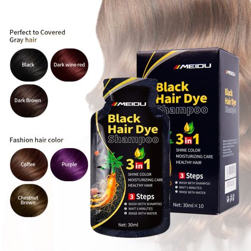 Gentle 3-in-1 Hair Dye - Portable Pouches, 10 Packs per Box