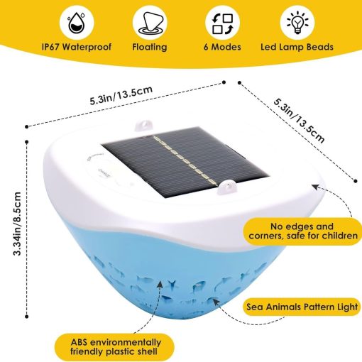 Smart RGB Projection Light, Solar Rechargeable Pool Ambient Light for Outdoor Garden Decoration - Image 5