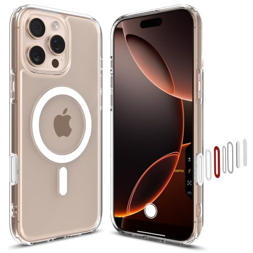 iPhone 16 Pro/Max Case with MagSafe, Clear Hard Cover, Air Cushion Bumper, Full Camera Button Protection