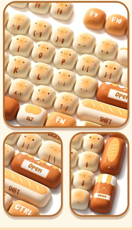 WonderBun Toasted Bread Keycaps – Limited Edition, DIY & Perfect for Keyboard Customization - Image 15